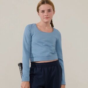 NEW with Tag Athleta Rise Above Waffle Crop Top Size L/12 Coastal